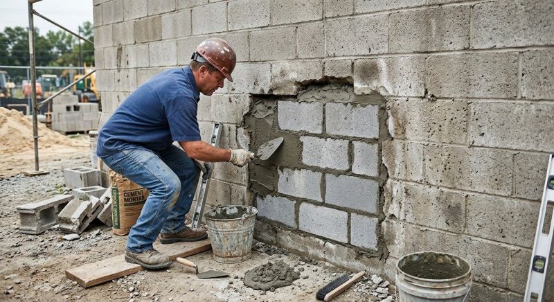 Cinder Block Wall Repair in Seminole County, FL